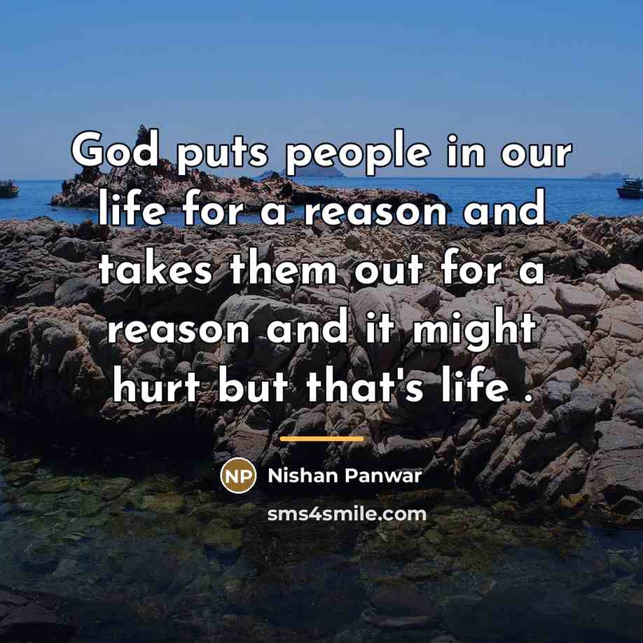 “God puts people in our life for a reason and…” quote by Nishan Panwar