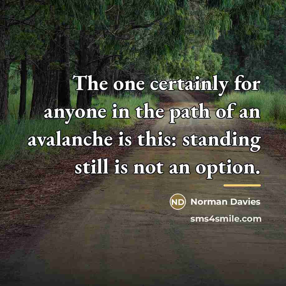 “The one certainly for anyone in the path of an…” quote by Norman Davies