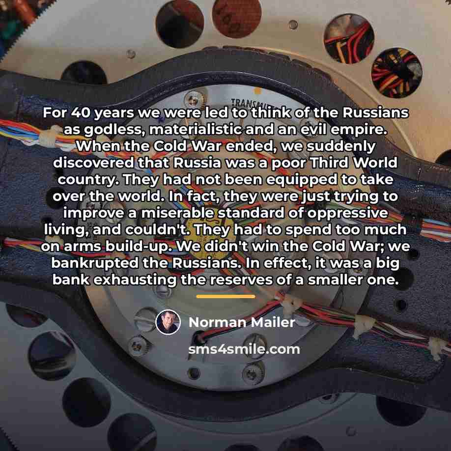 “For 40 years we were led to think of the…” quote by Norman Mailer