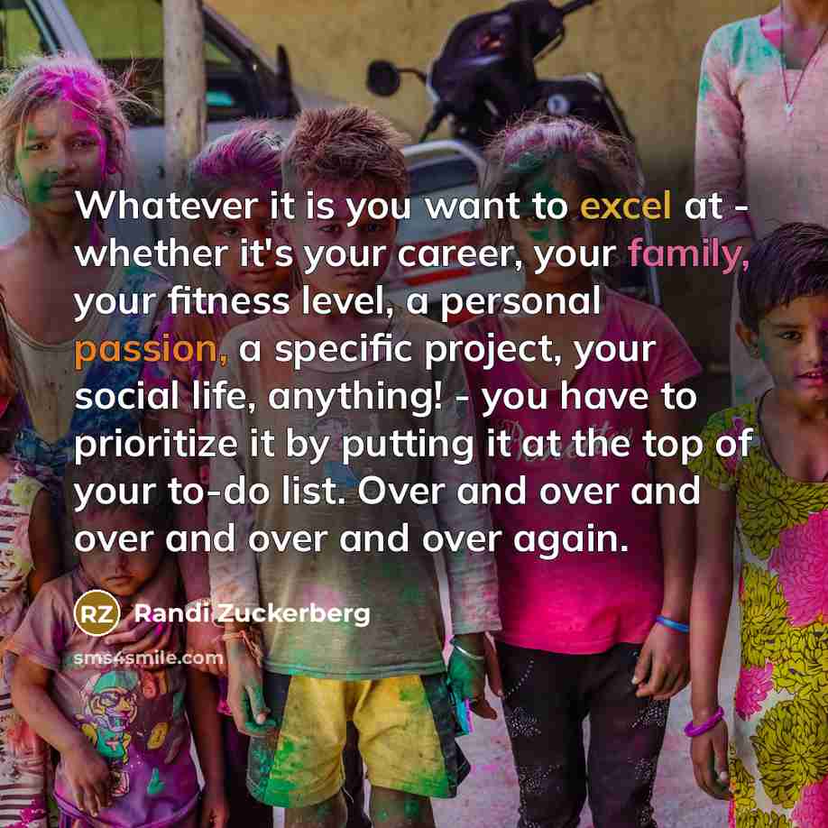 “Whatever it is you want to excel at - whether…” quote by Randi Zuckerberg