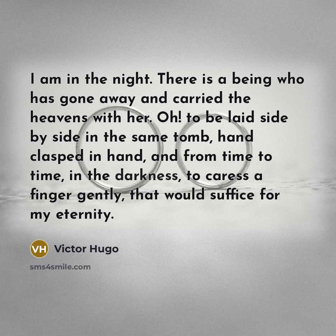 “I am in the night. There is a being who…” quote by Victor Hugo