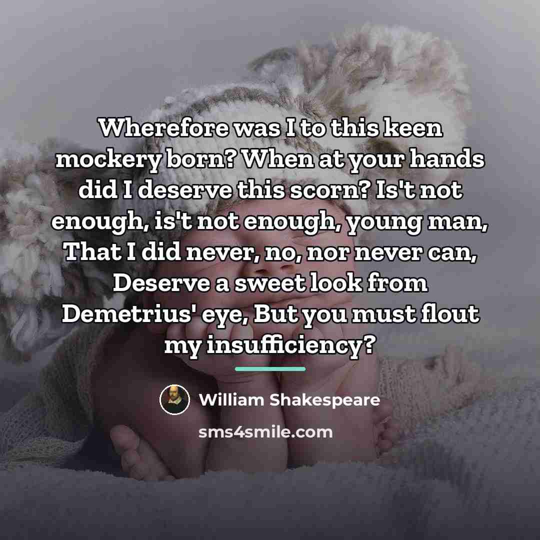 “Wherefore was I to this keen mockery born? When at…” quote by William Shakespeare