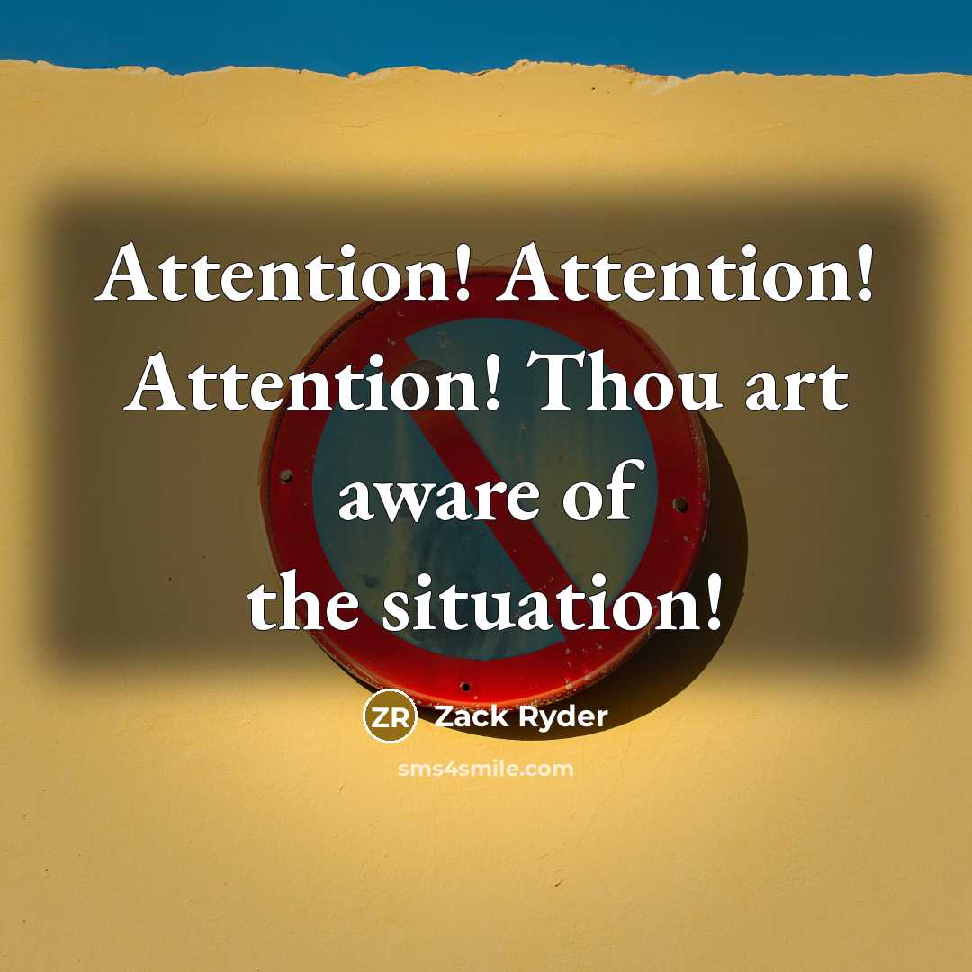 “Attention! Attention! Attention! Thou art aware of the situation!…” quote by Zack Ryder