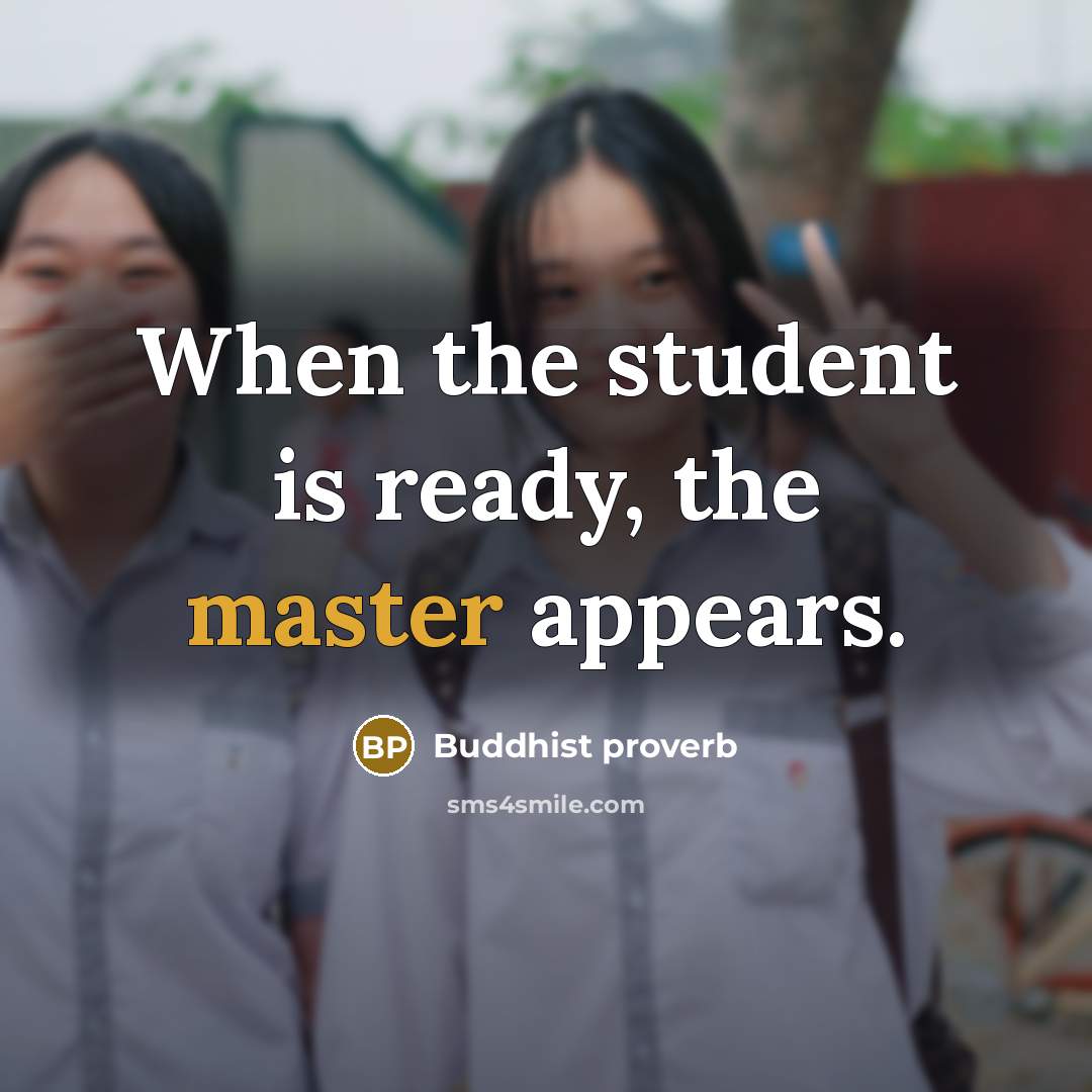 “When the student is ready, the master appears.” quote by Buddhist Proverb
