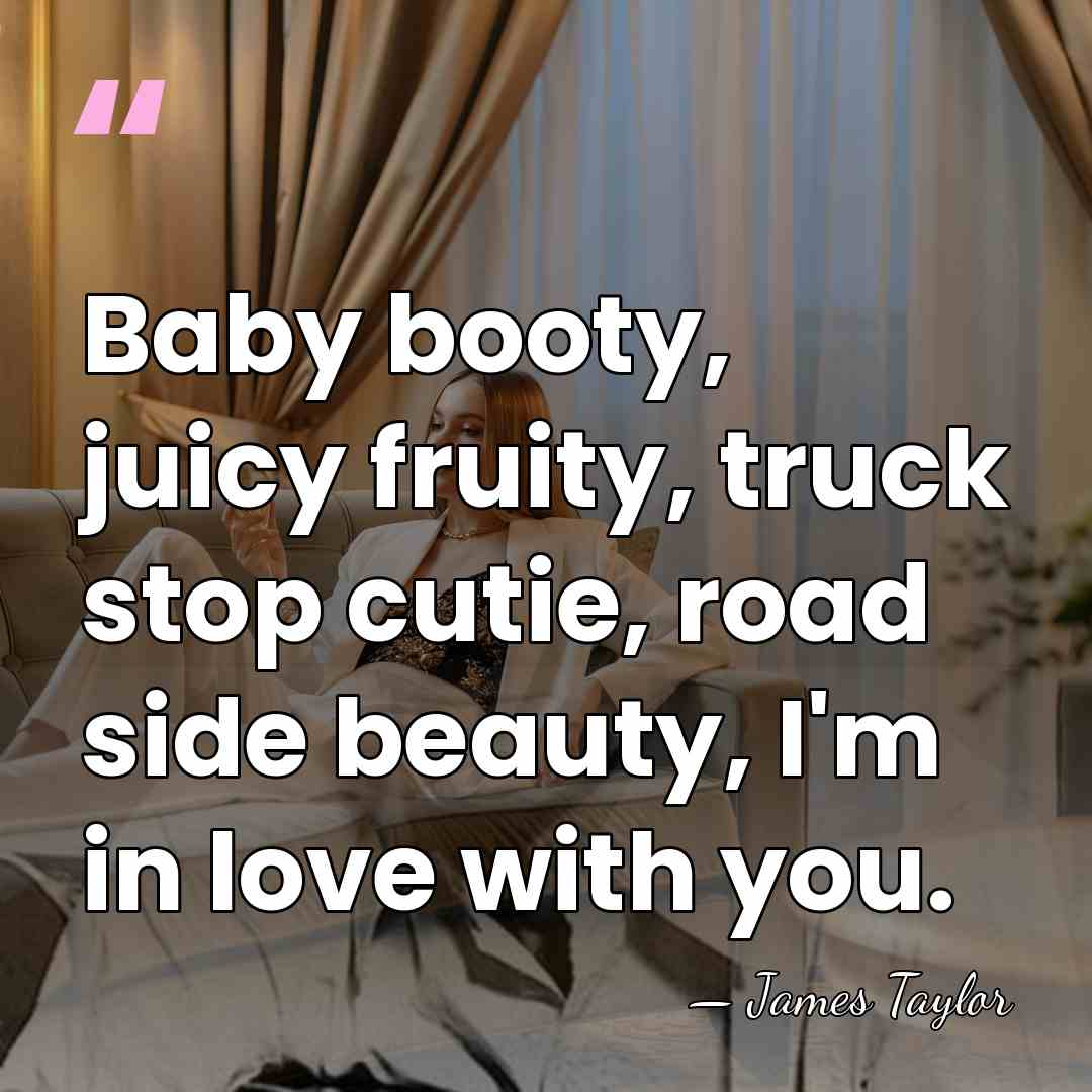 Baby booty, juicy fruity, truck stop cutie, road side beauty, I'm in&hellip; - James Taylor