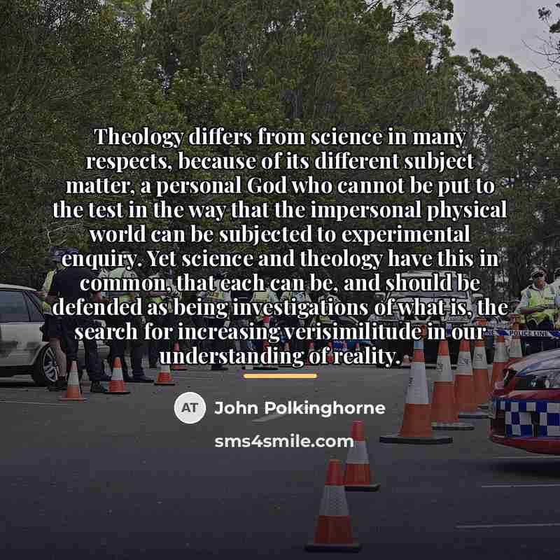 “Theology differs from science in many respects, because of its…” quote by John Polkinghorne
