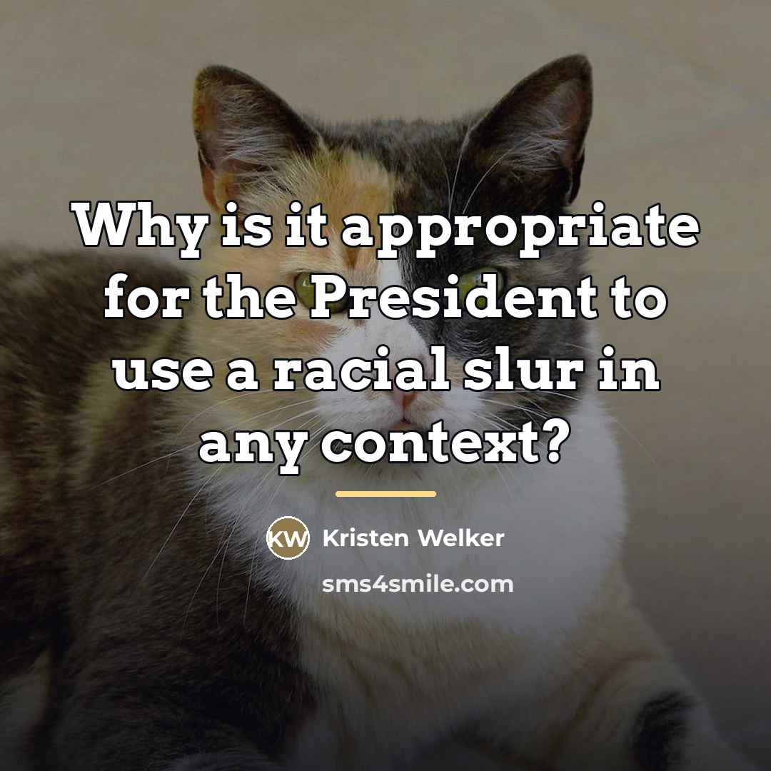 “Why is it appropriate for the President to use a…” quote by Kristen Welker
