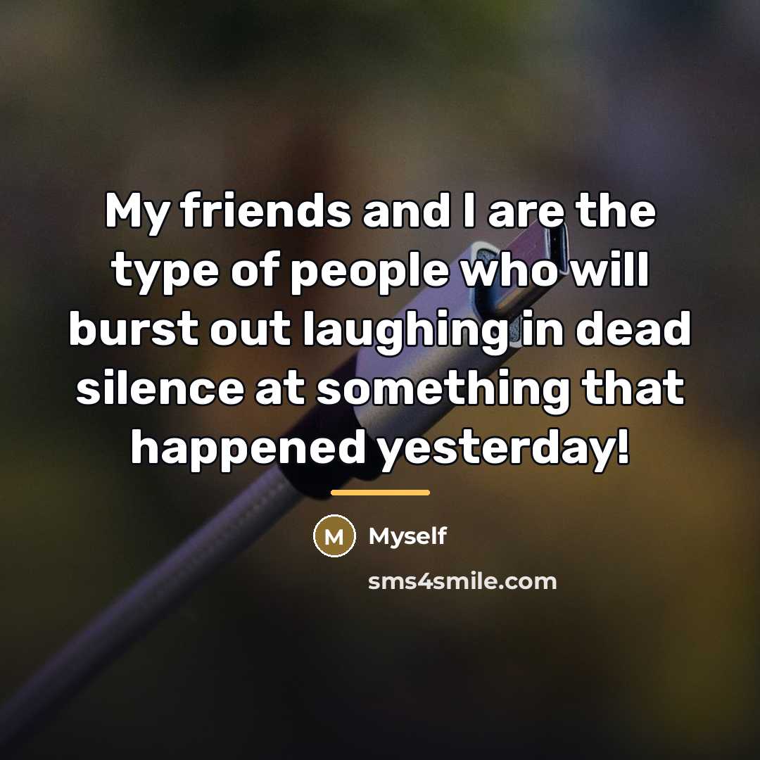 “My friends and I are the type of people who…” quote by Myself