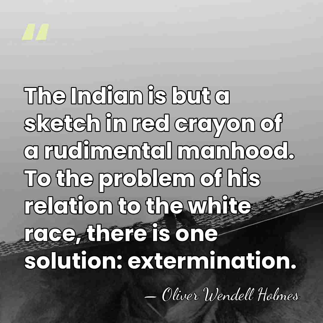 The Indian is but a sketch in red crayon of a rudimental&hellip; - Oliver Wendell Holmes