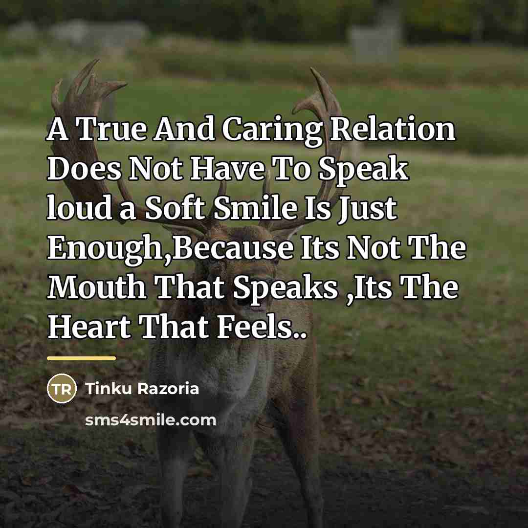 “A True And Caring Relation Does Not Have To Speak…” quote by Tinku Razoria