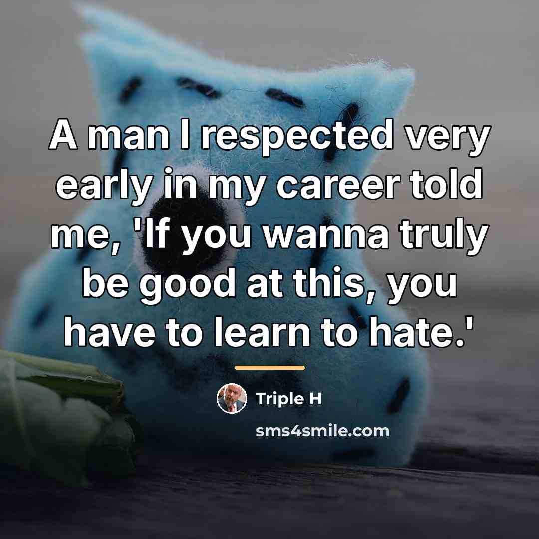 “A man I respected very early in my career told…” quote by Triple H
