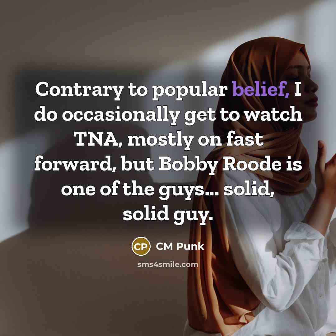 “Contrary to popular belief, I do occasionally get to watch…” quote by CM Punk