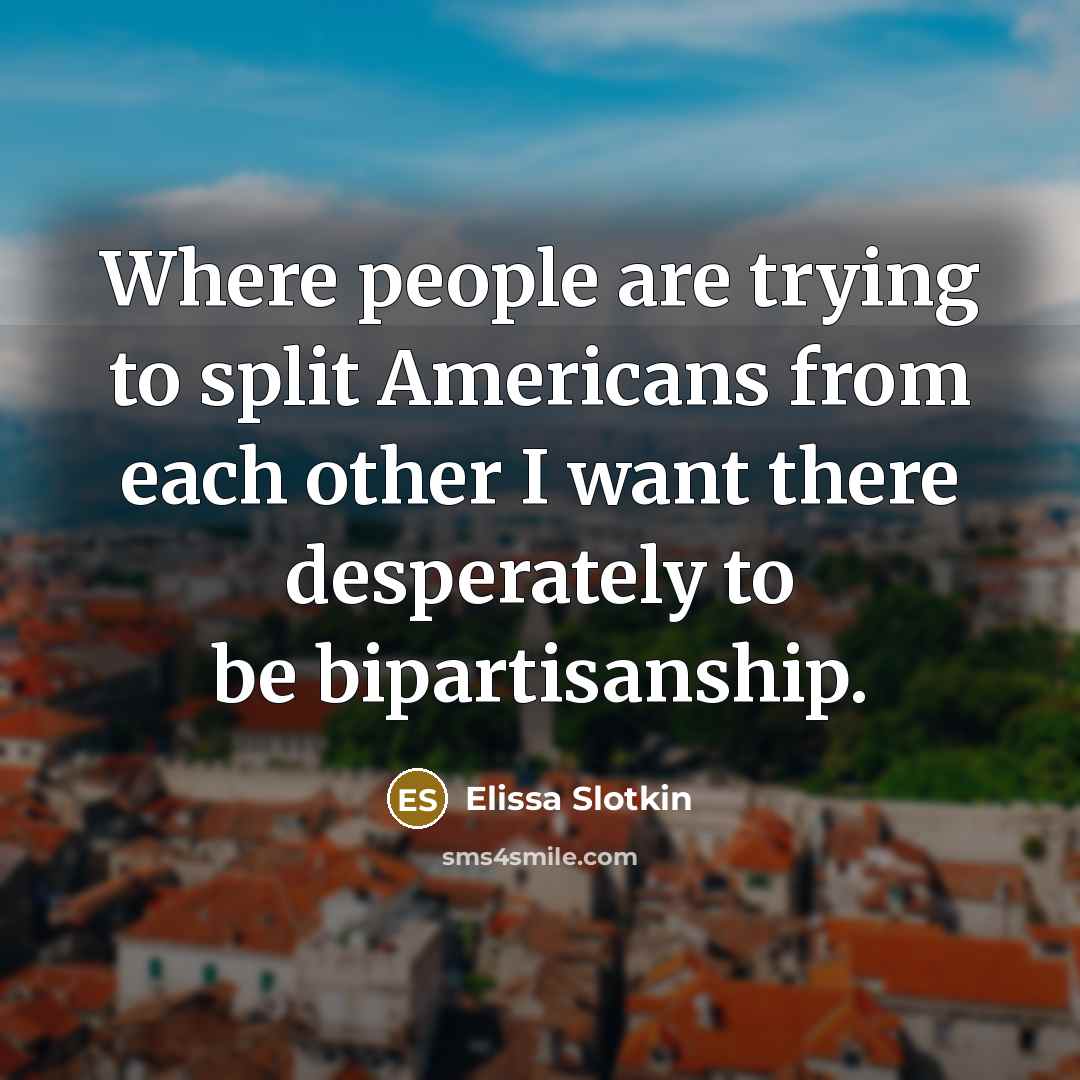“Where people are trying to split Americans from each other…” quote by Elissa Slotkin