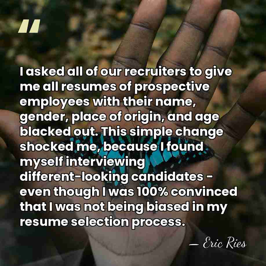 I asked all of our recruiters to give me all resumes of&hellip; - Eric Ries