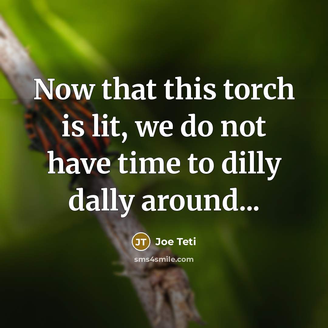 “Now that this torch is lit, we do not have…” quote by Joe Teti