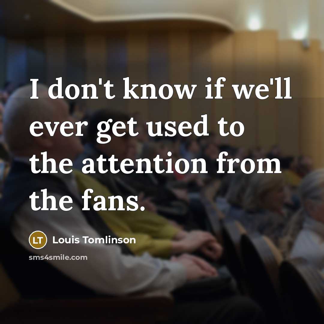 “I don't know if we'll ever get used to the…” quote by Louis Tomlinson