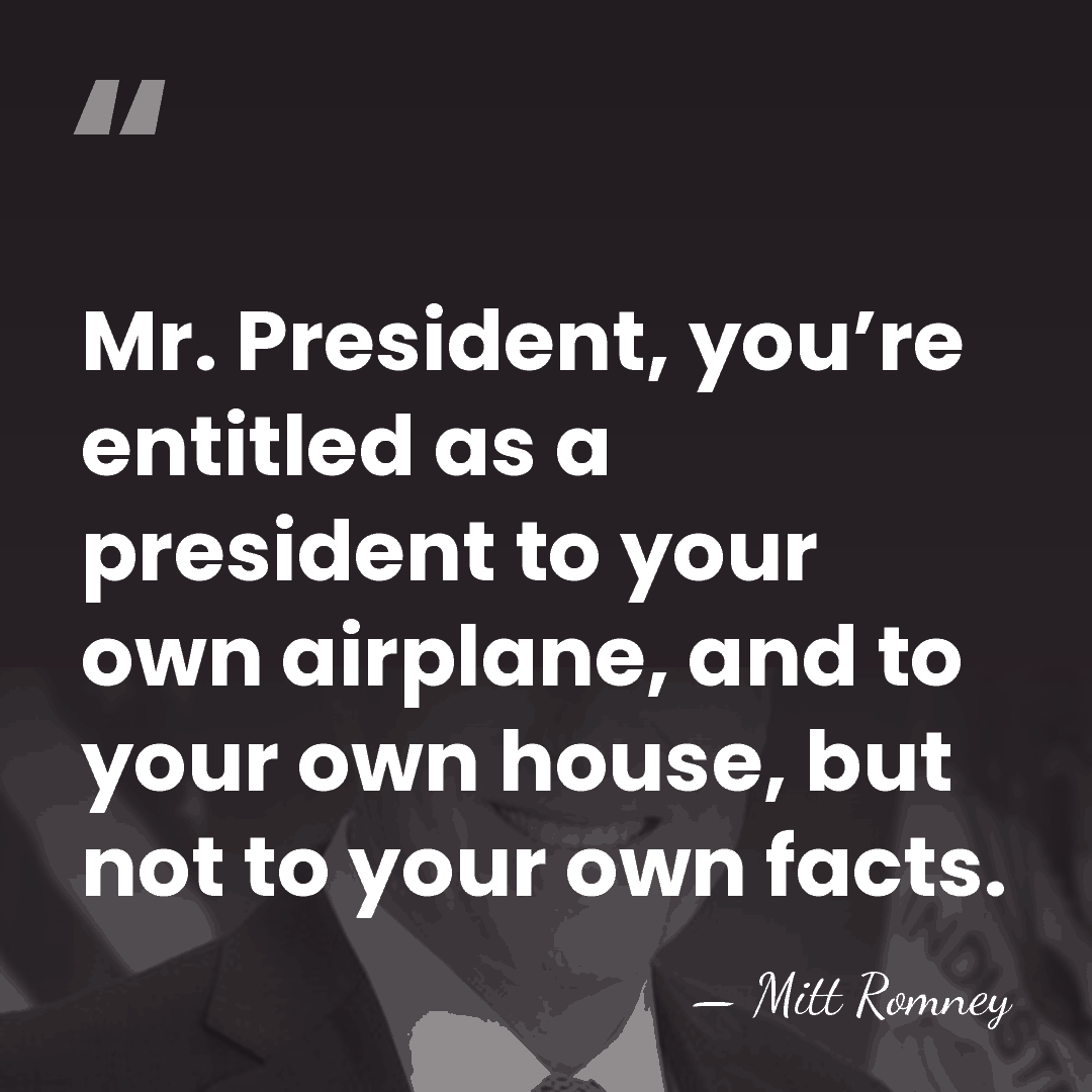 Mr. President, you’re entitled as a president to your own airplane, and&hellip; - Mitt Romney
