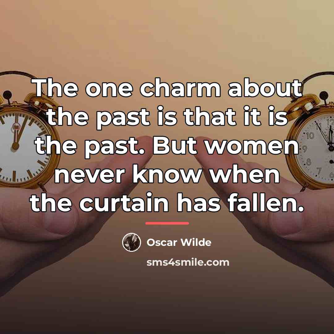 “The one charm about the past is that it is…” quote by Oscar Wilde
