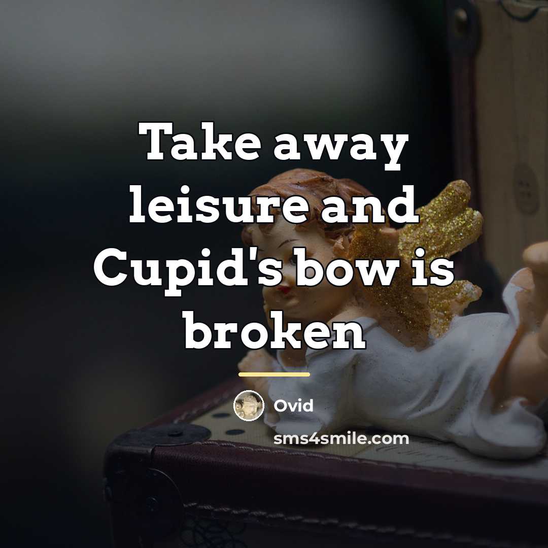 “Take away leisure and Cupid's bow is broken…” quote by Ovid