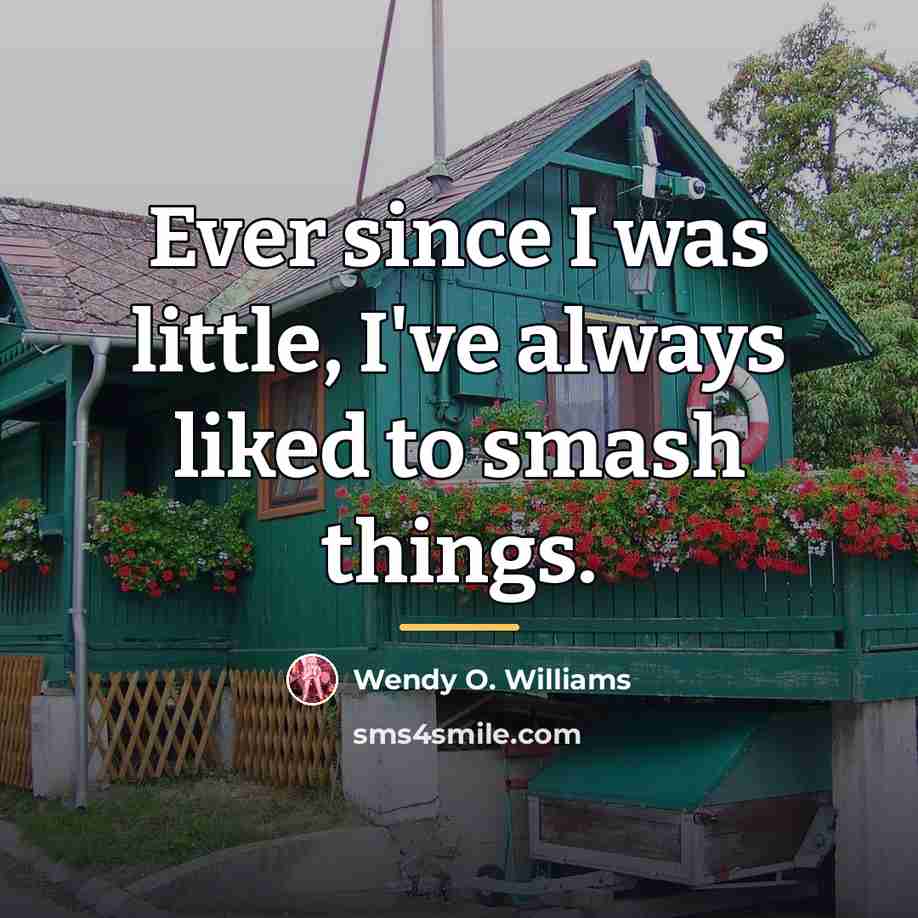 “Ever since I was little, I've always liked to smash…” quote by Wendy O. Williams