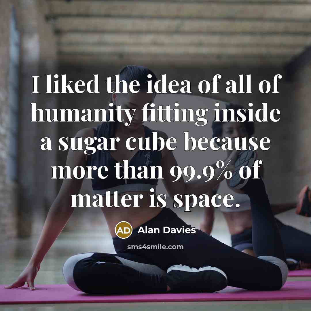 “I liked the idea of all of humanity fitting inside…” quote by Alan Davies