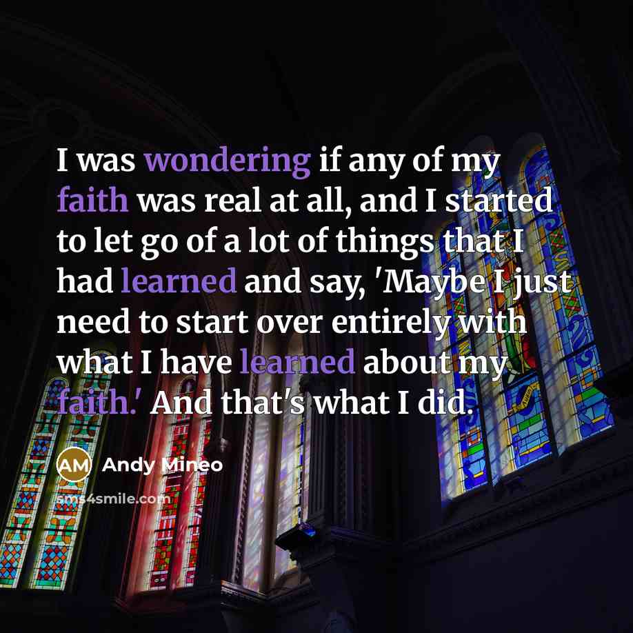 “I was wondering if any of my faith was real…” quote by Andy Mineo