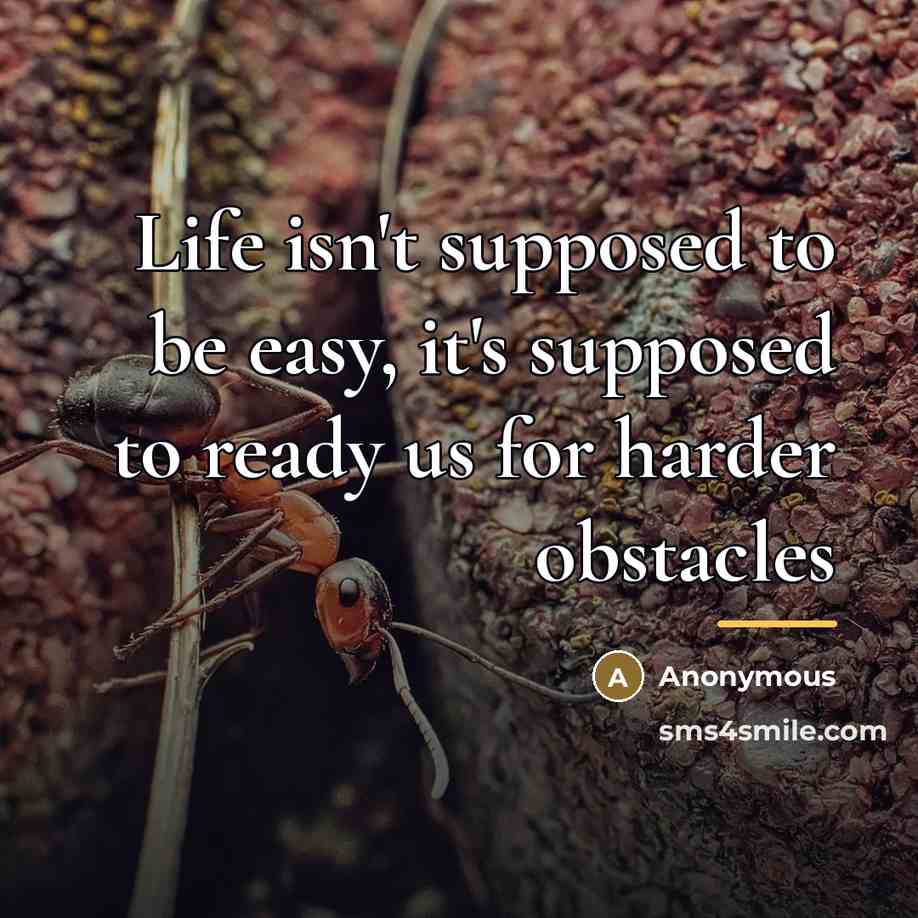 “Life isn't supposed to be easy, it's supposed to ready…” quote by Anonymous