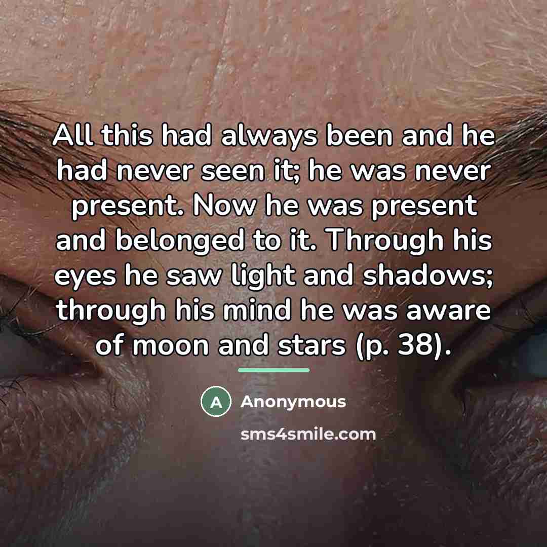 “All this had always been and he had never seen…” quote by Anonymous