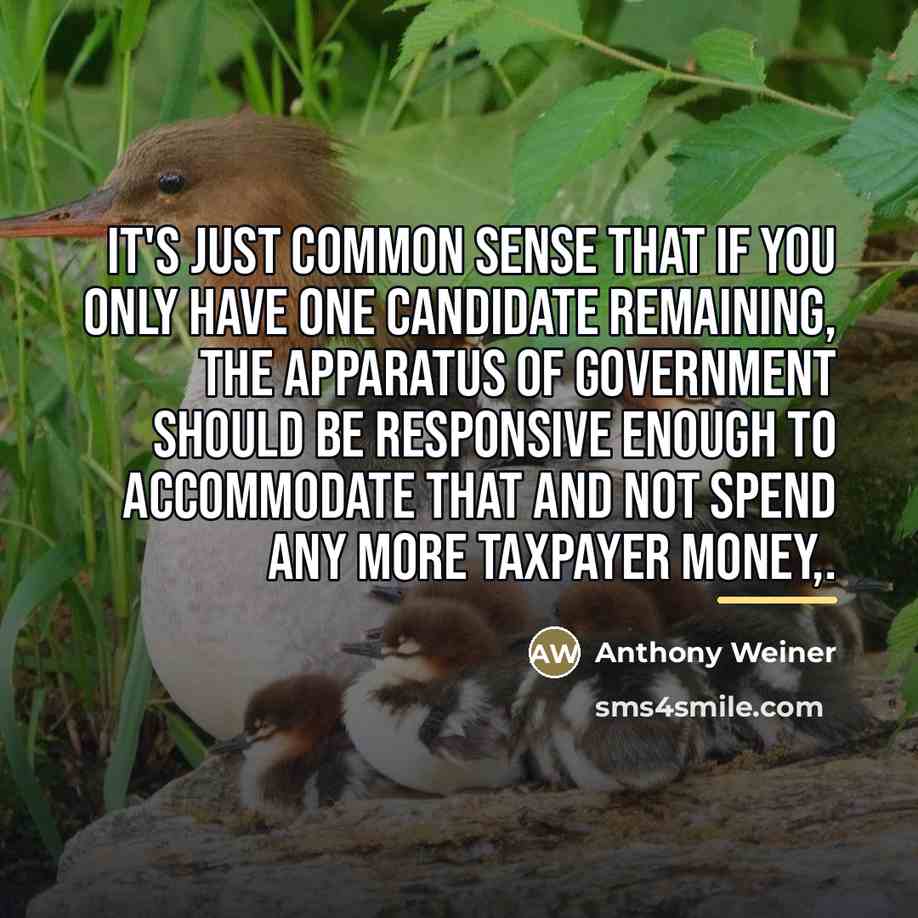 “It's just common sense that if you only have one…” quote by Anthony Weiner