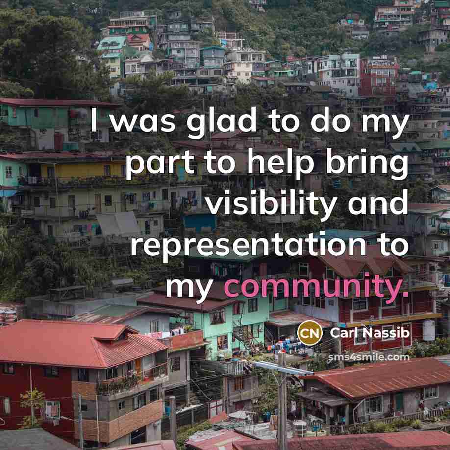 “I was glad to do my part to help bring…” quote by Carl Nassib