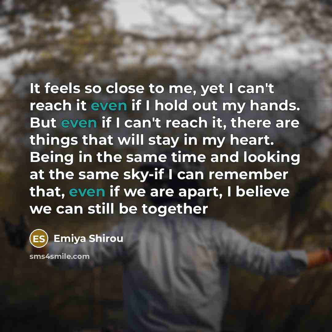 “It feels so close to me, yet I can't reach…” quote by Emiya Shirou