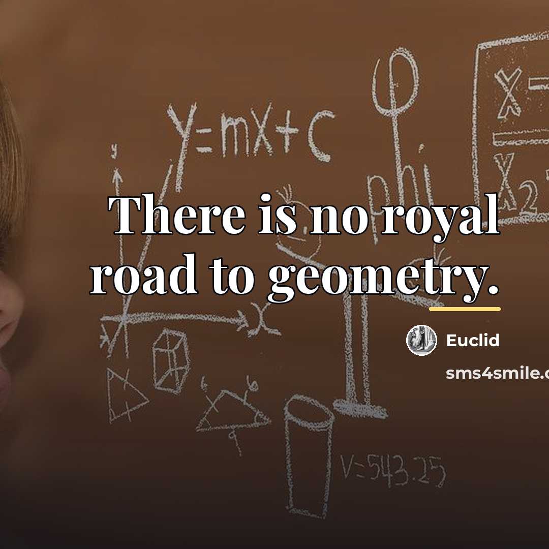 “There is no royal road to geometry.…” quote by Euclid