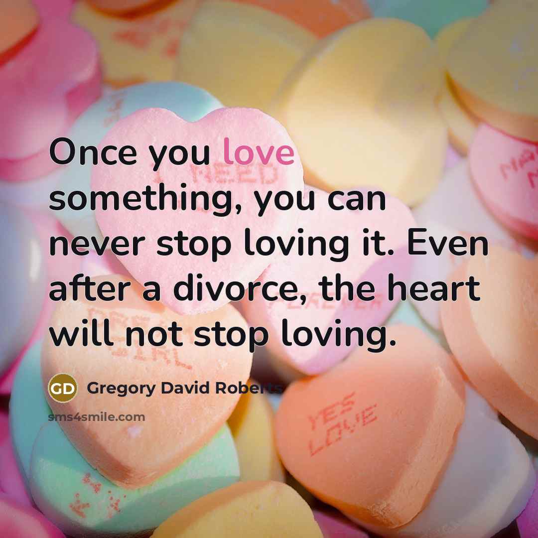 “Once you love something, you can never stop loving it.…” quote by Gregory David Roberts