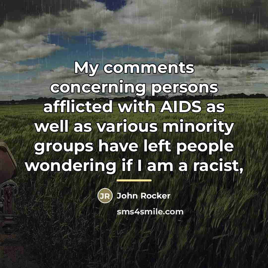 “My comments concerning persons afflicted with AIDS as well as…” quote by John Rocker