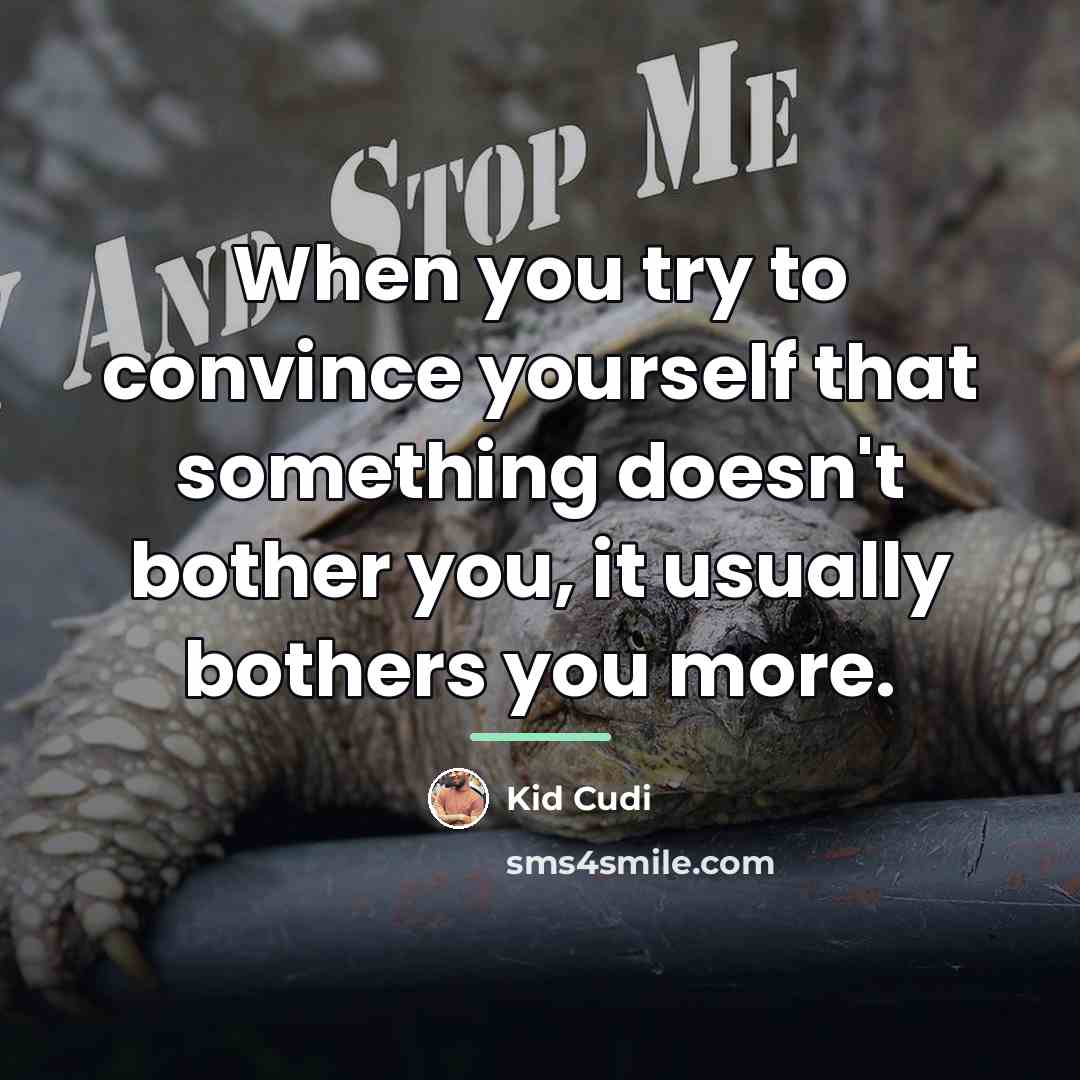 “When you try to convince yourself that something doesn't bother…” quote by Kid Cudi