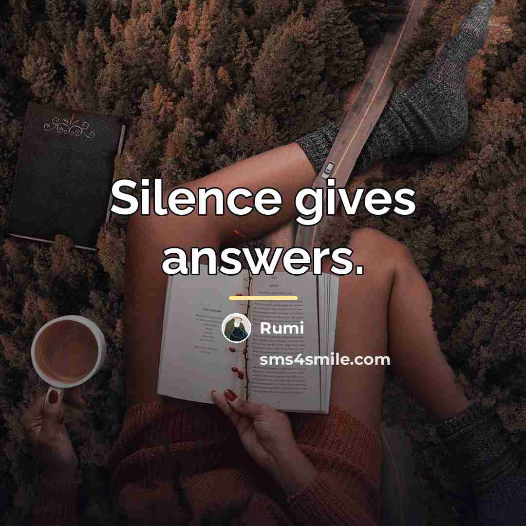 “Silence gives answers.…” quote by Rumi