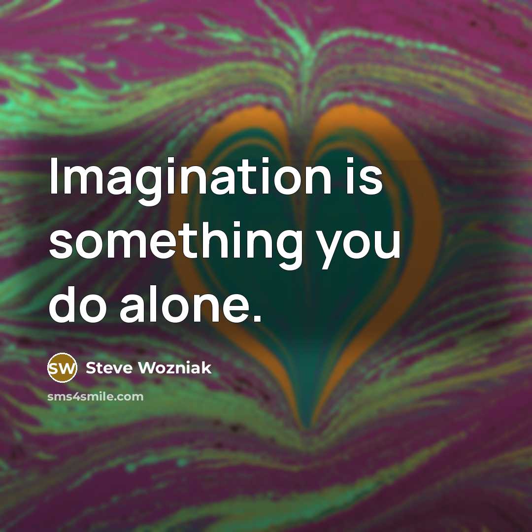 “Imagination is something you do alone.…” quote by Steve Wozniak
