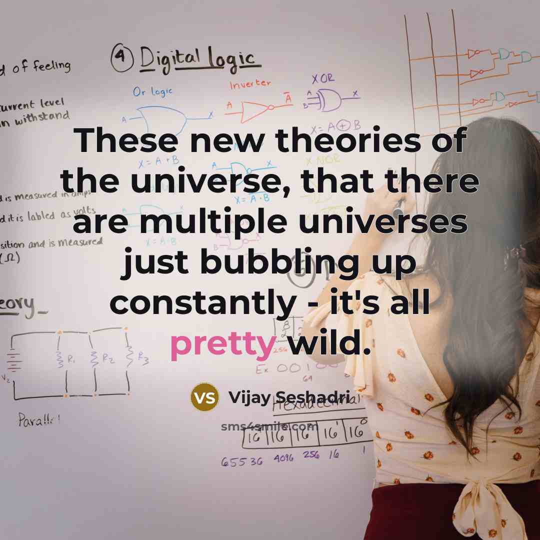 “These new theories of the universe, that there are multiple…” quote by Vijay Seshadri