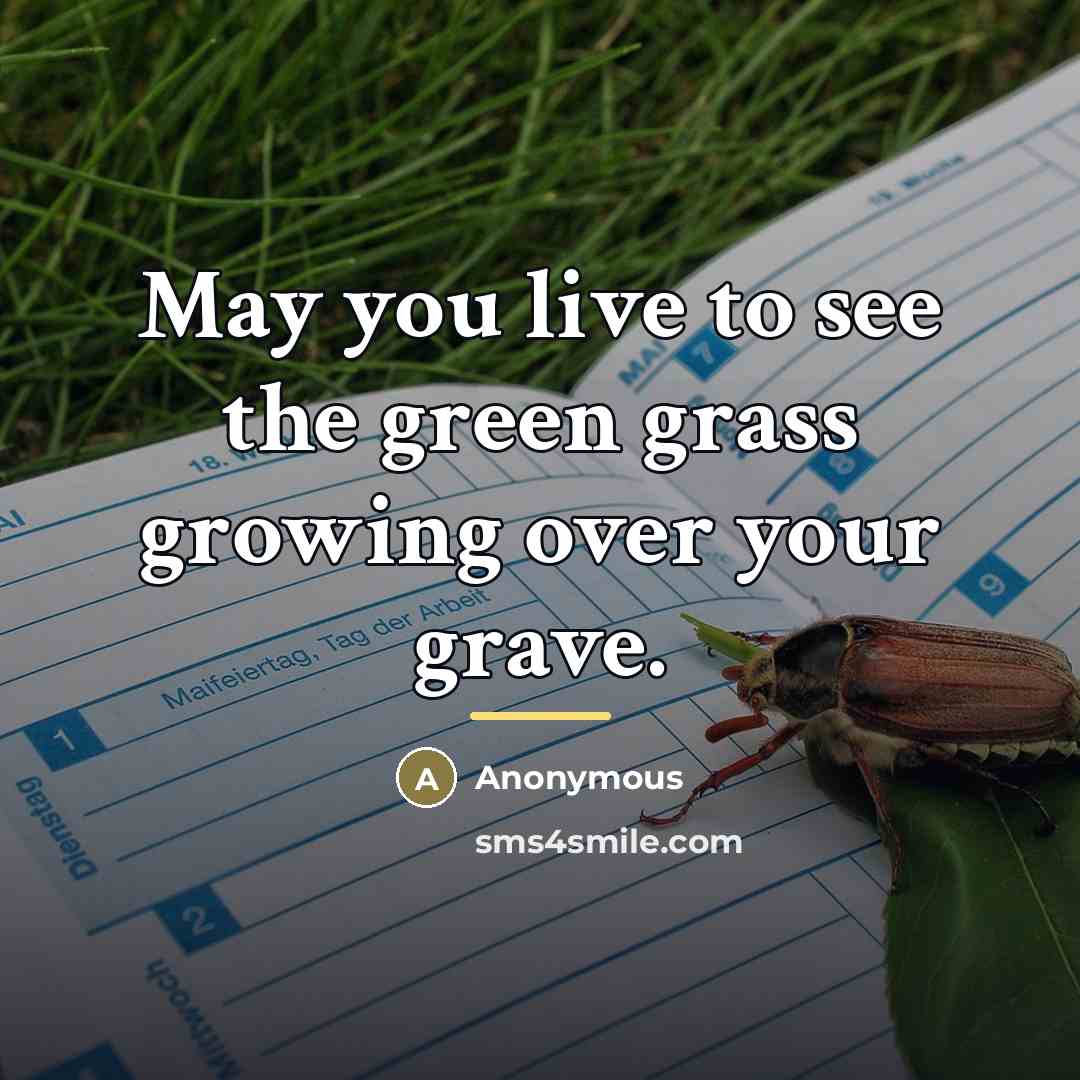 “May you live to see the green grass growing over…” quote by Anonymous