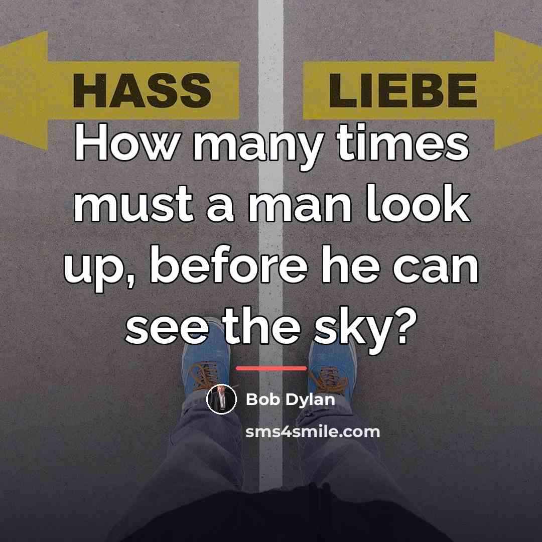 “How many times must a man look up, before he…” quote by Bob Dylan