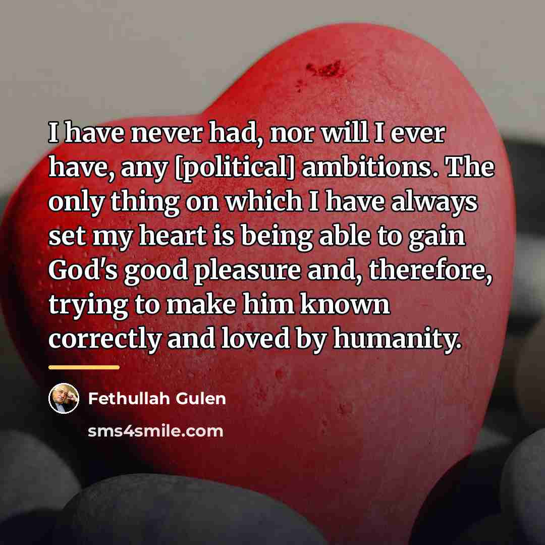 “I have never had, nor will I ever have, any…” quote by Fethullah Gulen