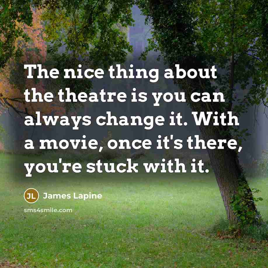 “The nice thing about the theatre is you can always…” quote by James Lapine