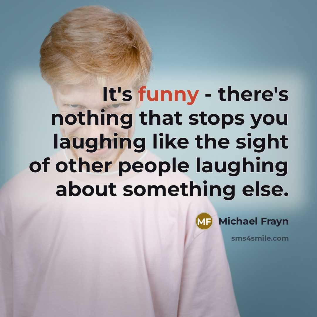 “It's funny - there's nothing that stops you laughing like…” quote by Michael Frayn