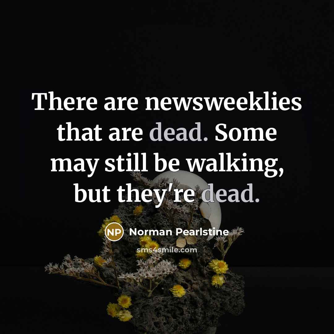 “There are newsweeklies that are dead. Some may still be…” quote by Norman Pearlstine