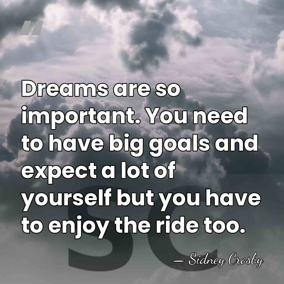 Dreams are so important. You need to have big goals and expect&hellip; - Sidney Crosby