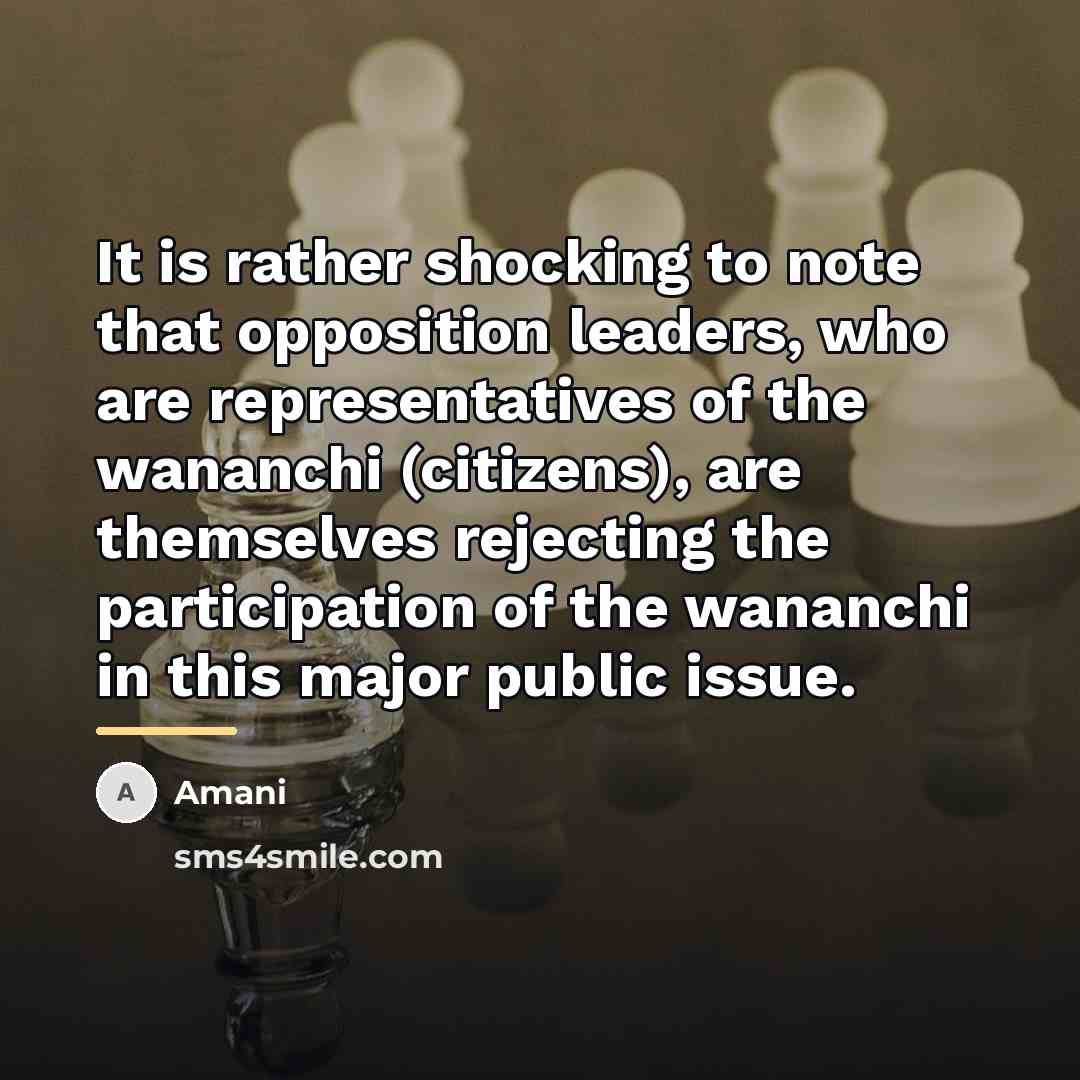 “It is rather shocking to note that opposition leaders, who…” quote by Amani