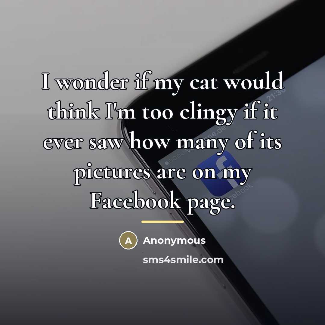 “I wonder if my cat would think I'm too clingy…” quote by Anonymous