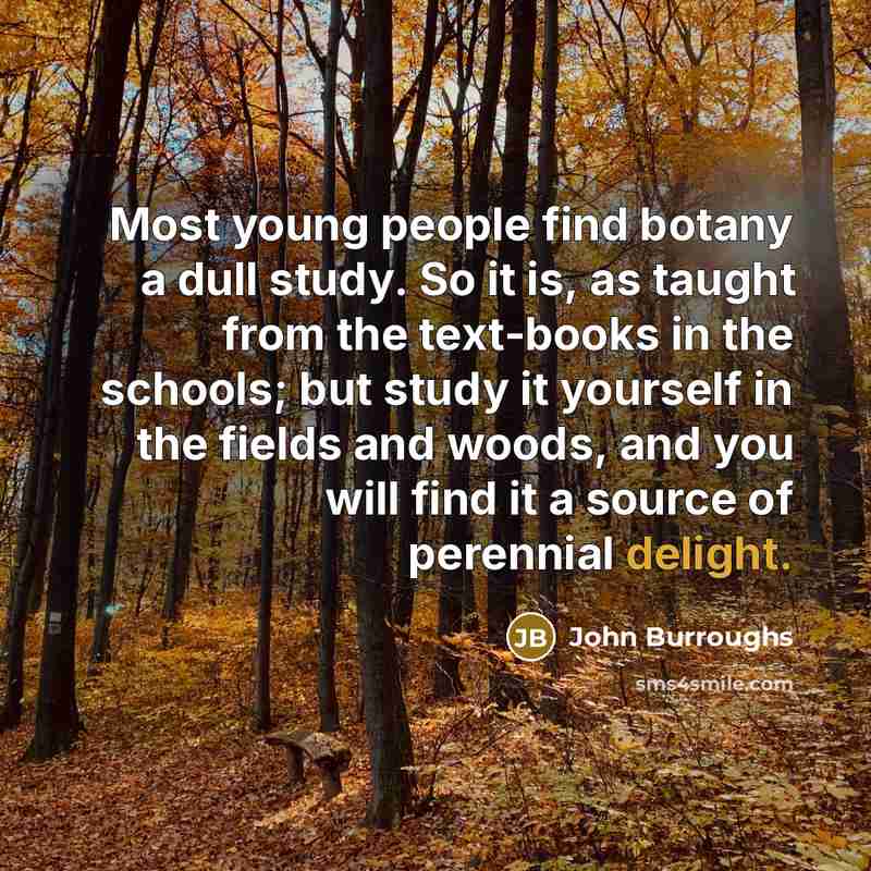“Most young people find botany a dull study. So it…” quote by John Burroughs