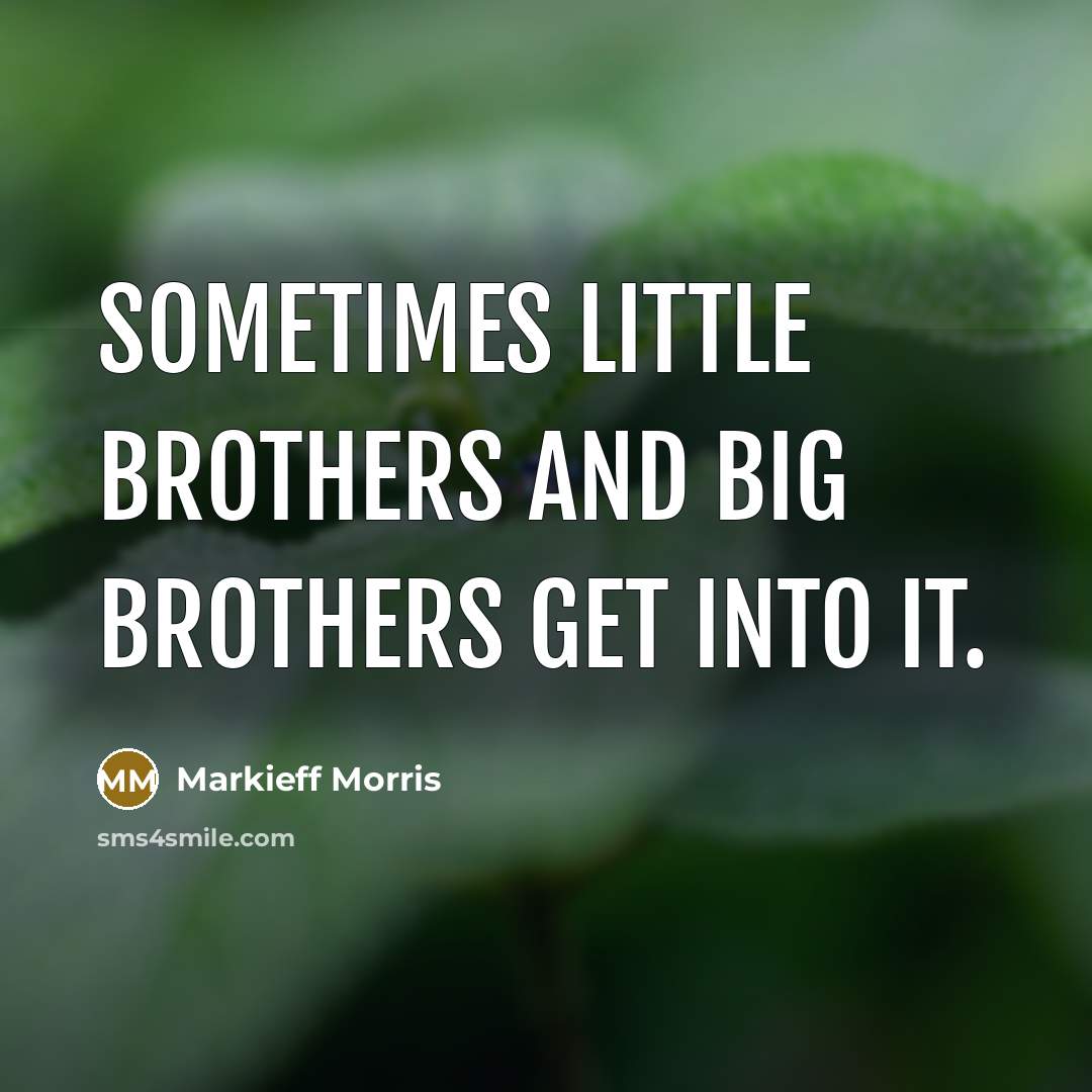 “Sometimes little brothers and big brothers get into it.…” quote by Markieff Morris
