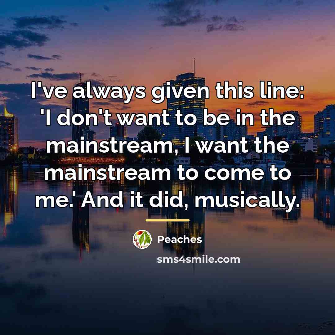 “I've always given this line: 'I don't want to be…” quote by Peaches